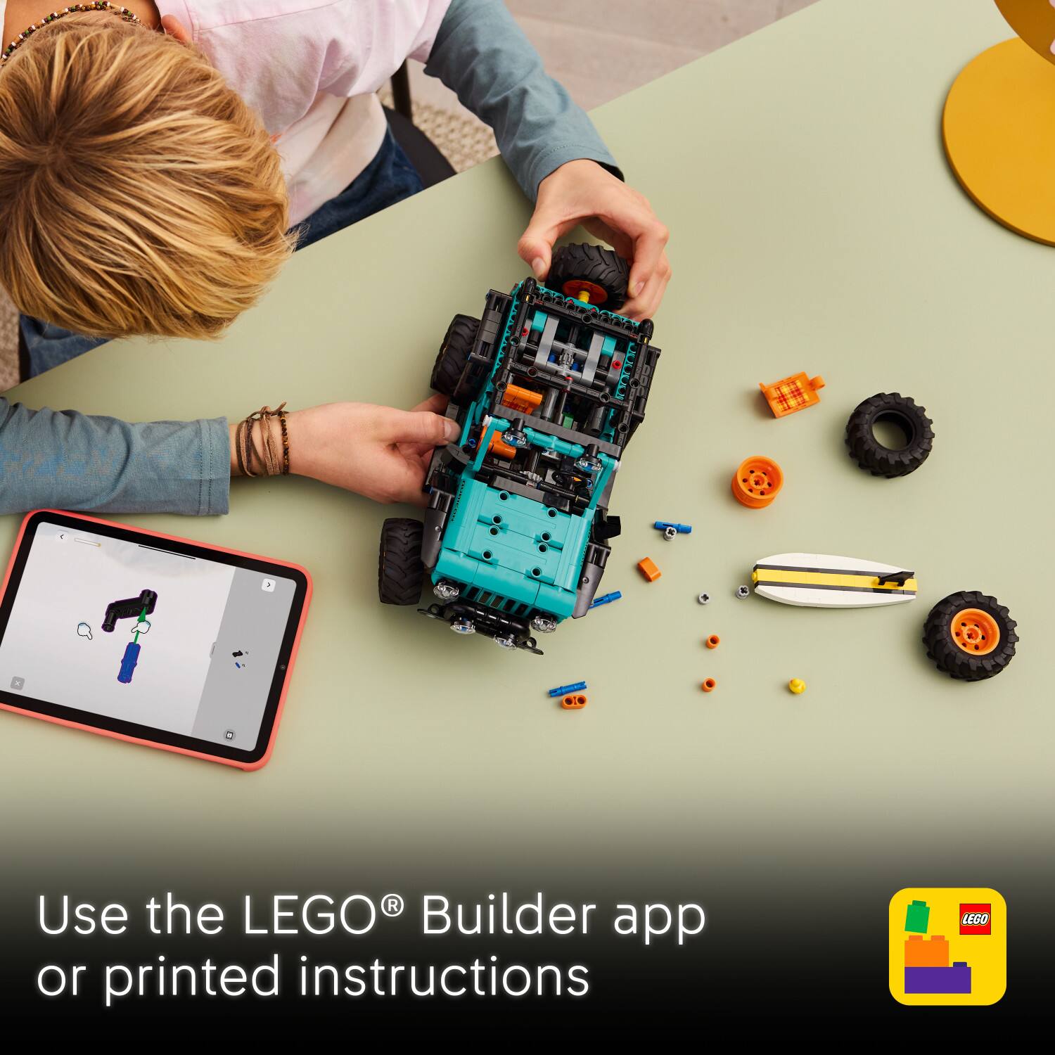 Use the LEGO® Builder app or printed instructions