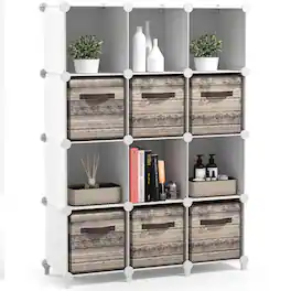 Sorbus - 12 Cube Storage Organizer –Waterproof Cubby Shelf - Closet, Toys, Books, Shoes, Décor –Bedroom, Living Room, Kids - White