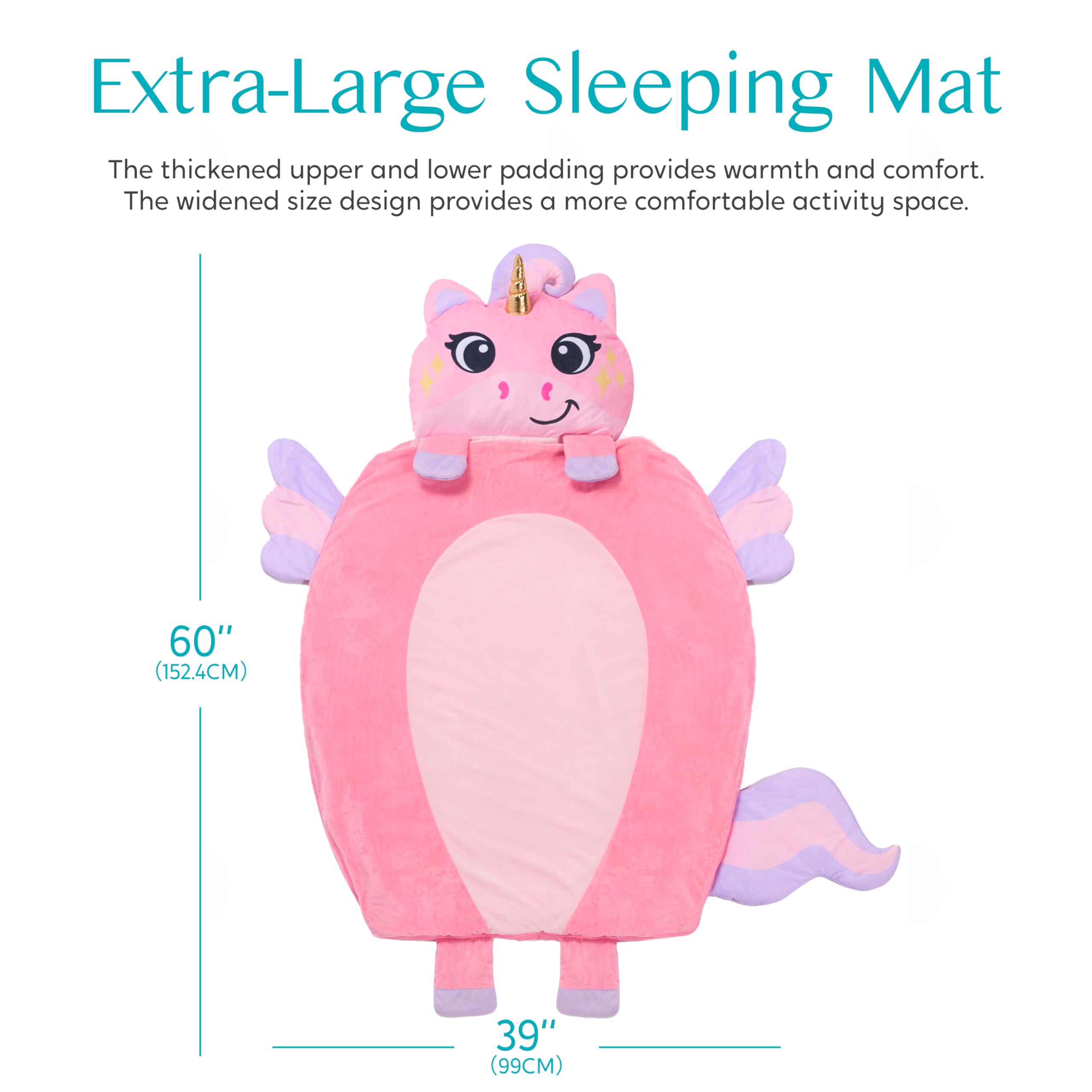 Extra-Large Sleeping Mat

The thickened upper and lower padding provides warmth and comfort. The widened size design provides a more comfortable activity space.

60" (152.4CM)  
39" (99CM)