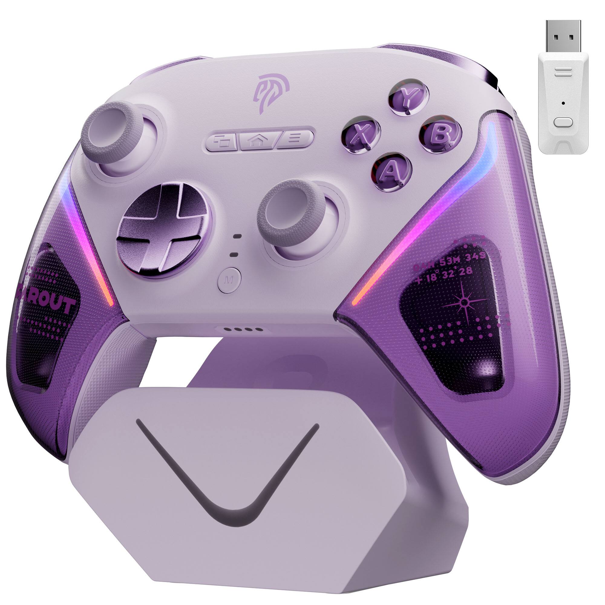 EasySMX - D10 Wireless Game Controller - TMR Joysticks, Dual-Mode Triggers for PC/Switch/Android/iOS/Steam Deck - Purple