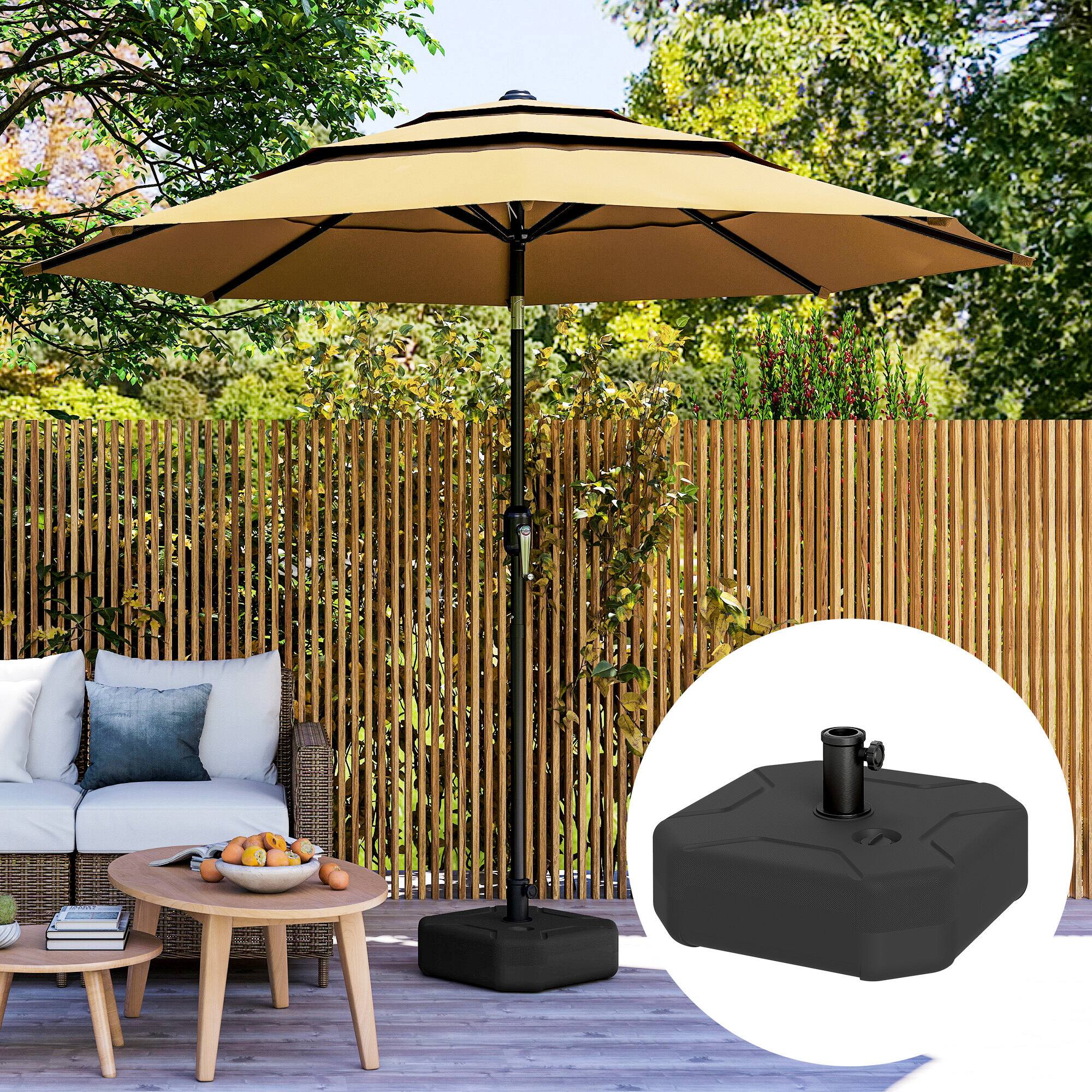 Alt View 1. Outsunny - Square Patio Umbrella Base Holder, Outdoor Umbrella Stand - Black.