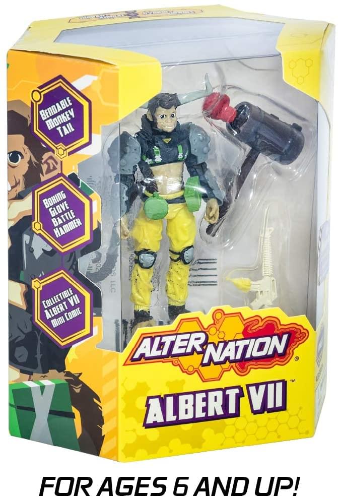 Bendable Monkey Tail Boxing Glove Battle Hammer Collectible VII Albert Comic Mini 20 AODRESER LLC Alter Nation TM Albert VII For Ages 6 And Up!