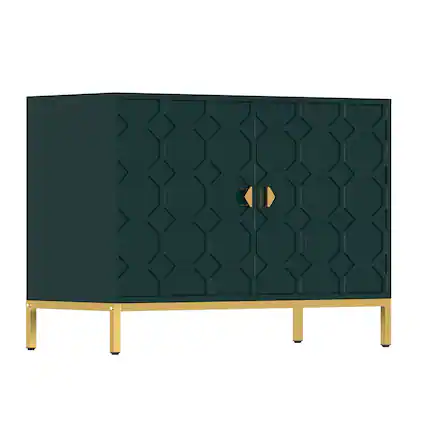 Front. Boyel Living - Freestanding Storage Cabinet 2-Door Accent Cabinet - Green.