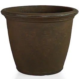 Sunnydaze - 20 in Anjelica Dual-Wall Polyresin Planter - Rust