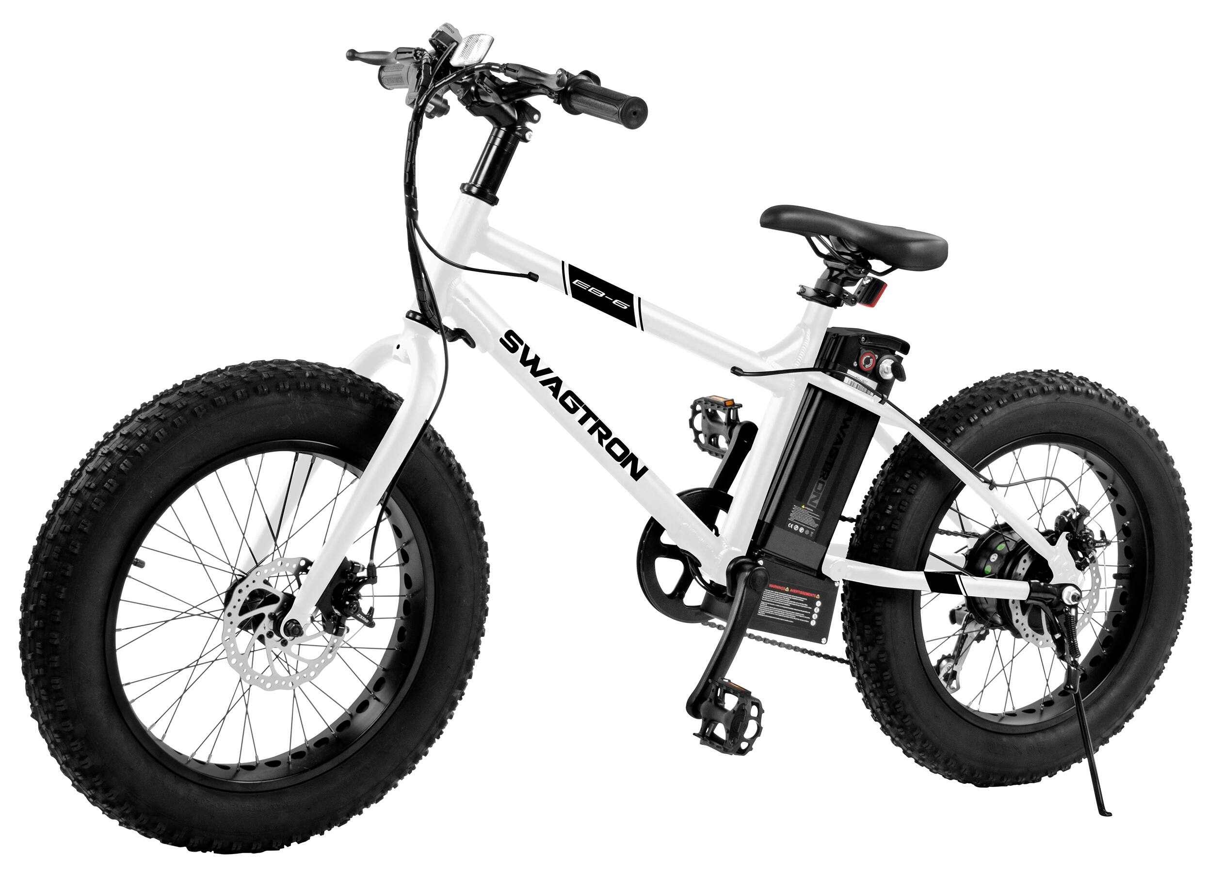 Customer Reviews Swagtron EB 6 20 Electric Bike w 20 mile Max Operating Range 18.6 mph Max Speed White 26060 5 EB 6 Best Buy