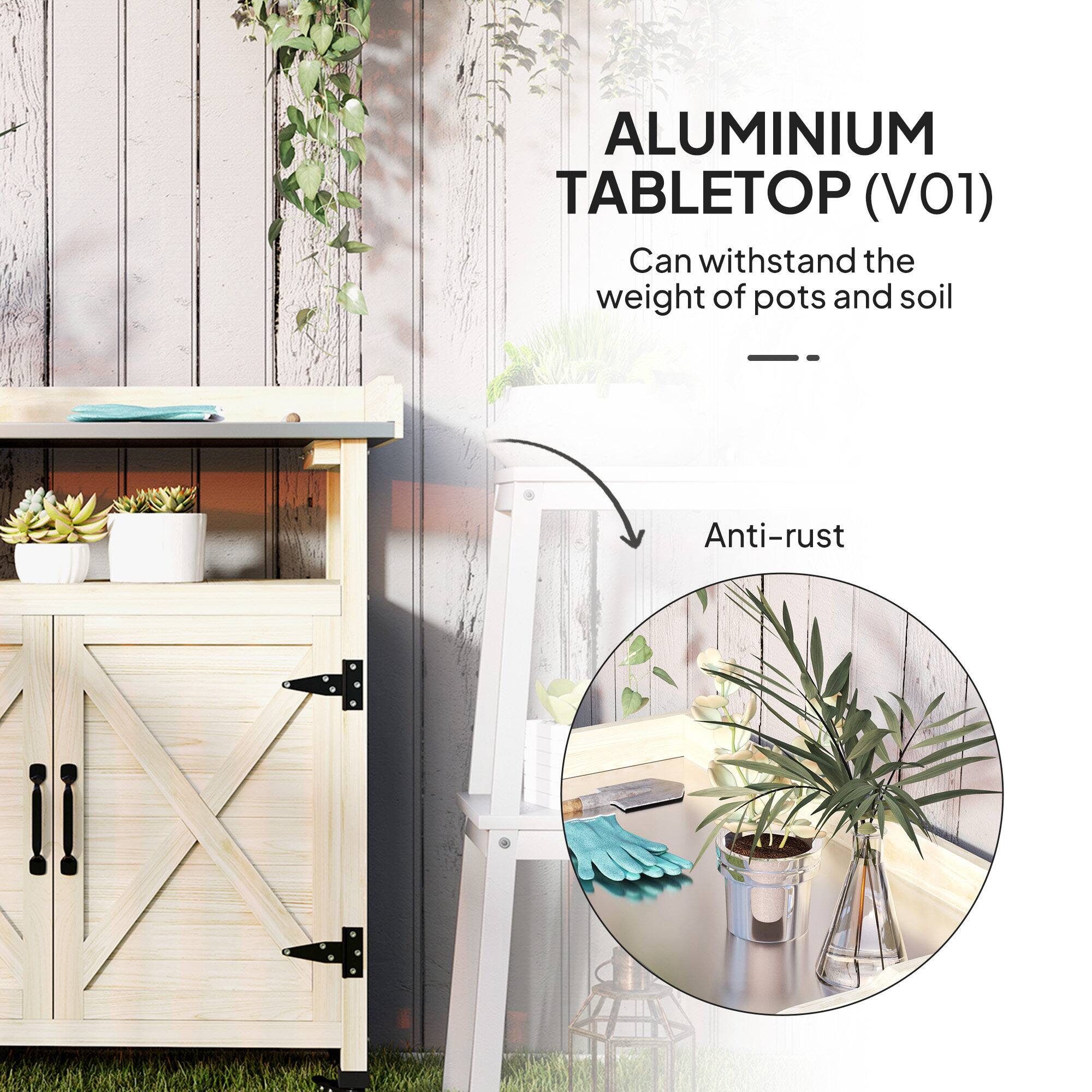 ALUMINIUM TABLETOP (VO1) Can withstand the weight of pots and soil. Anti-rust.