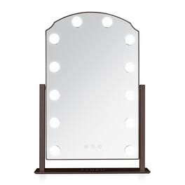 Zadro - Scalloped Edge Hollywood LED Vanity Mirror 12" x 19" - Chocolate