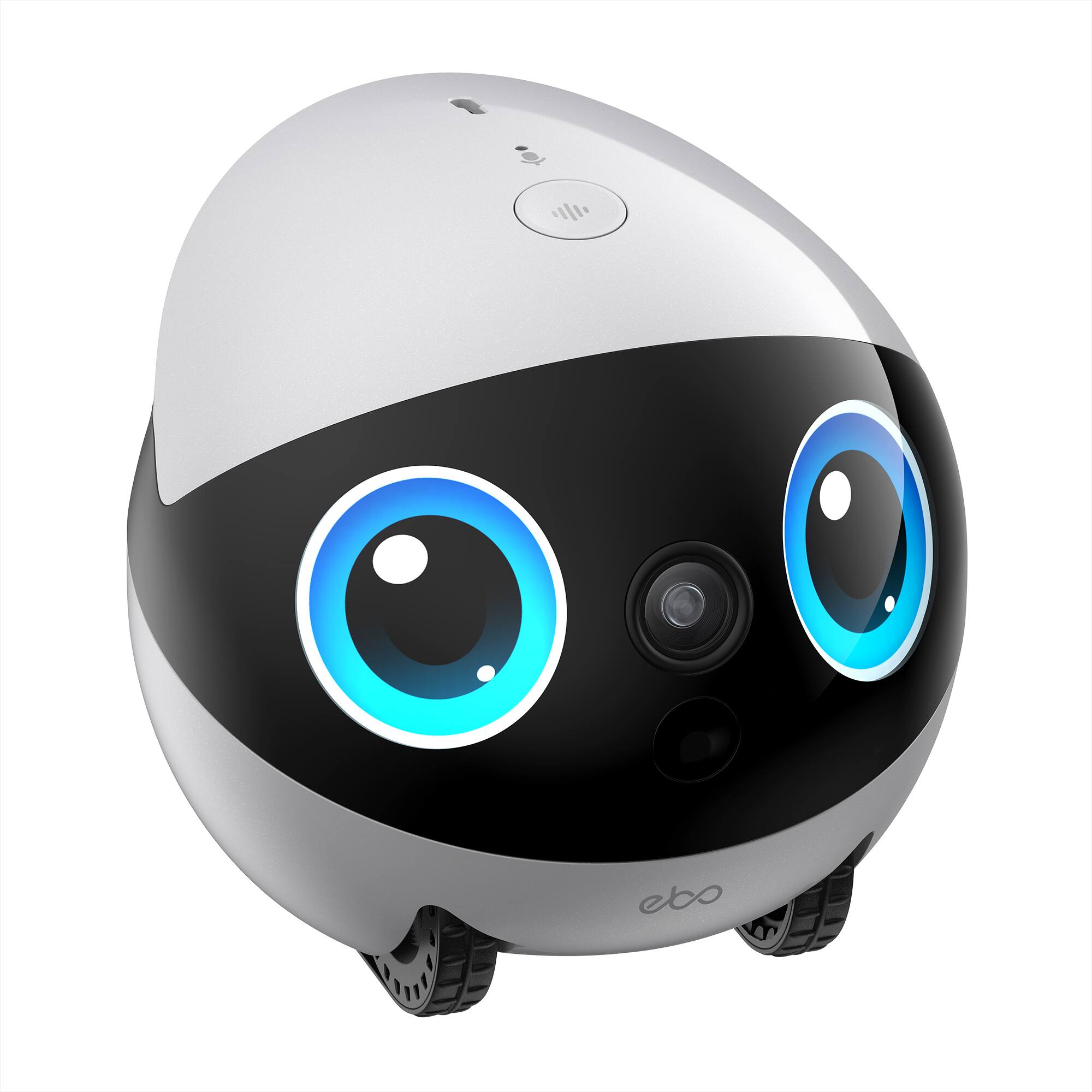 Alt View 19. Enabot - EBO Air 2 Plus FamilyBot with 3K Res, AI Assistant, 2-Way Video, Smart Patrol, 32-GB SD Card, Charging Dock, AC Adapter - Lunar White.