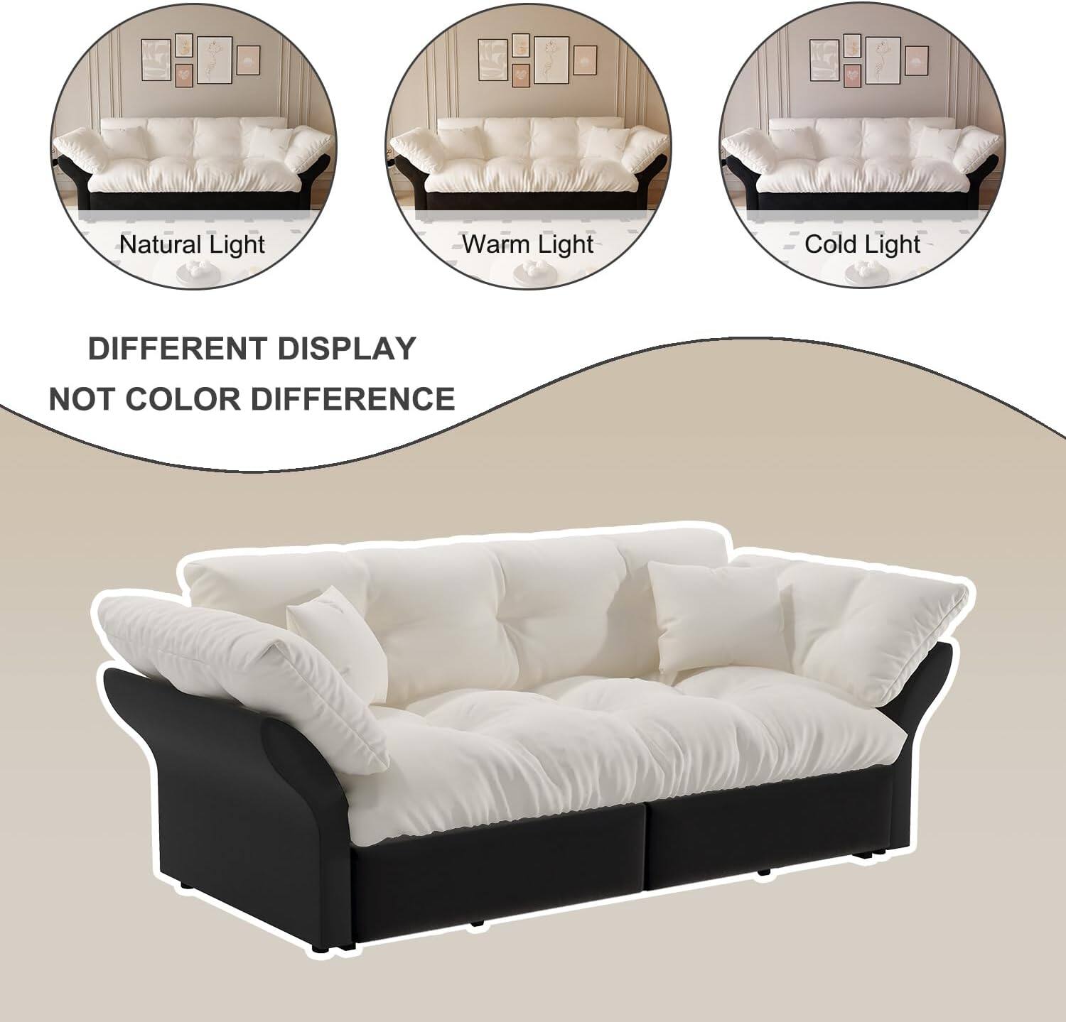 Natural Light  
Warm Light  
Cold Light  

DIFFERENT DISPLAY  
NOT COLOR DIFFERENCE