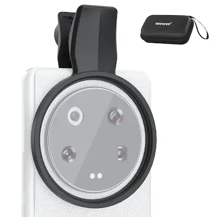 Front. Neewer - 67mm Phone Filter Clamp, Adjustable, Nonslip - Black.