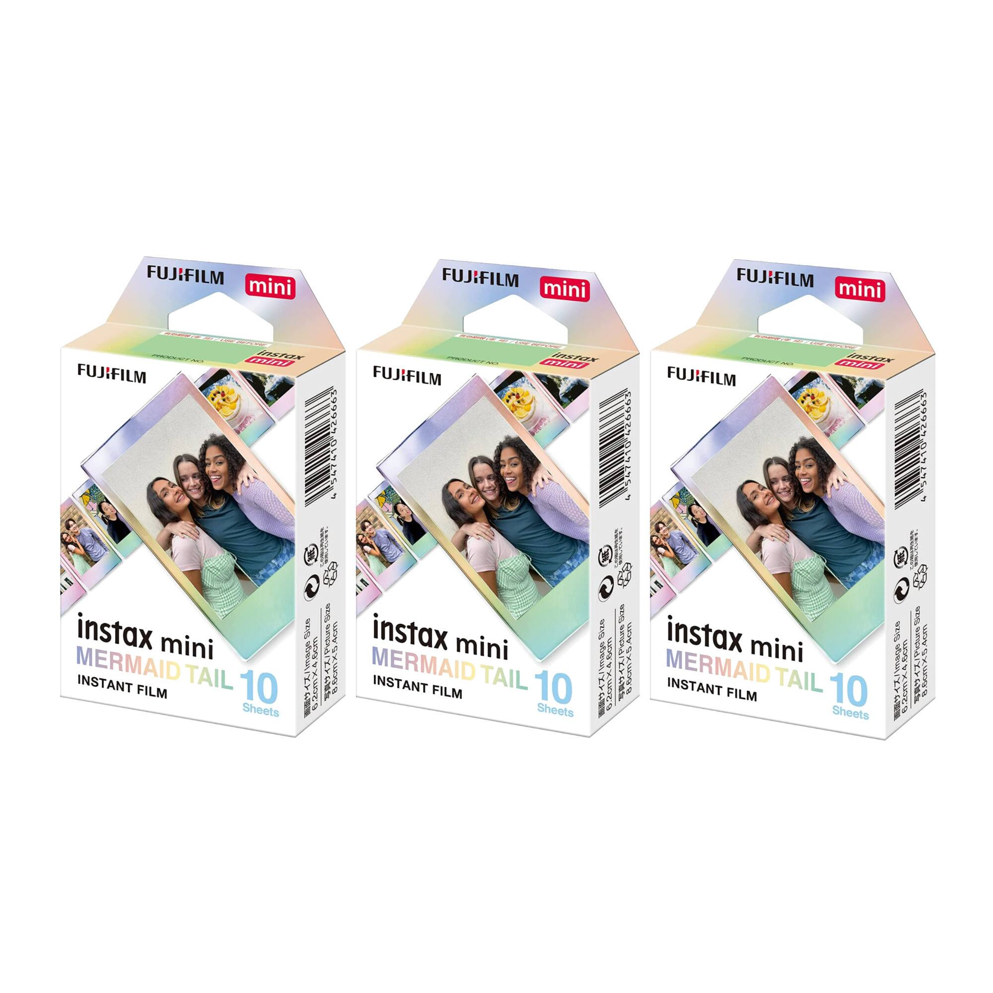 Fujifilm - Instax Mini Mermaid Tail Film, Glitter Styles (10 Exposures) 3-Pack