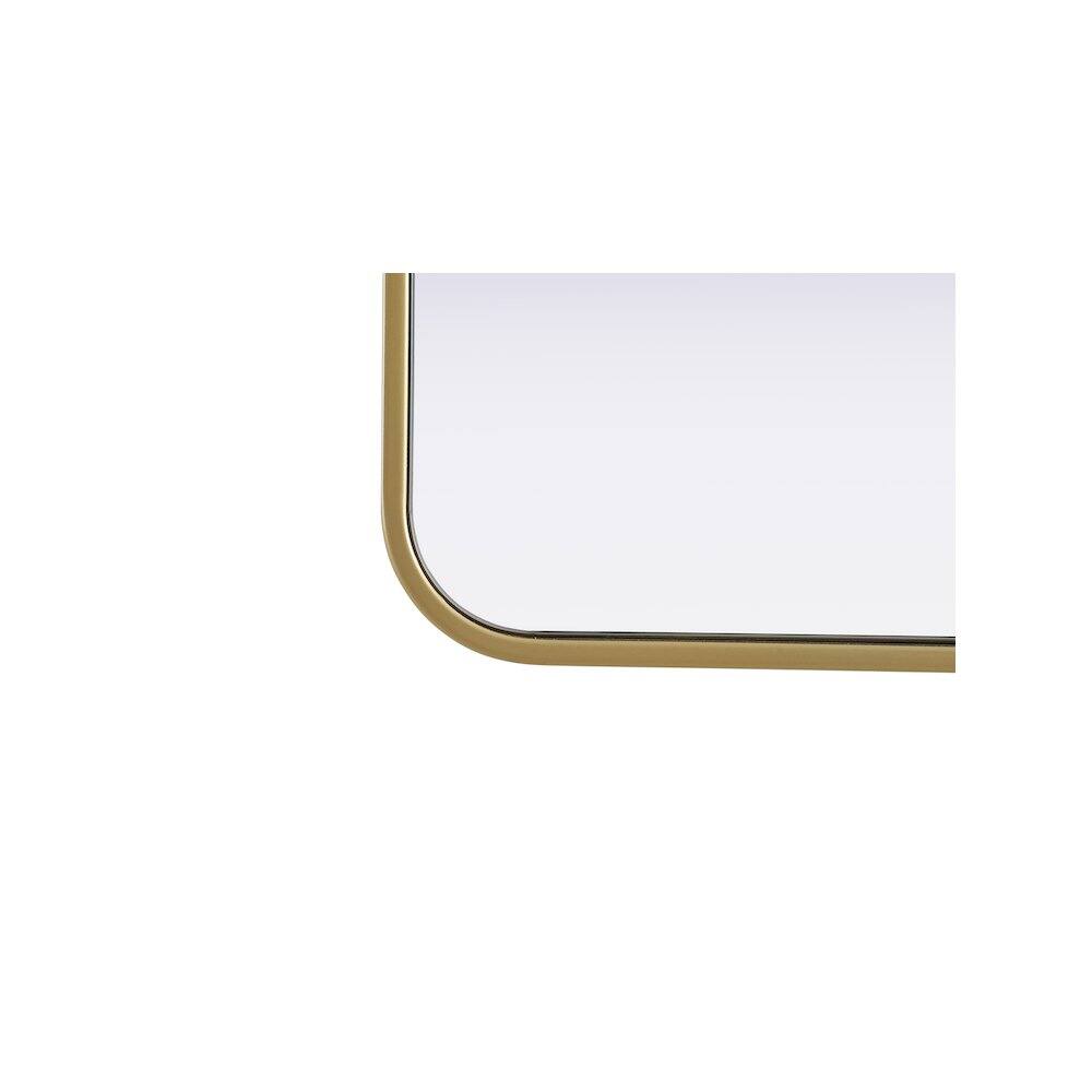 Back. Elegant Decor - Contour Metal Square Mirror 24x24 in Brass - Brass.