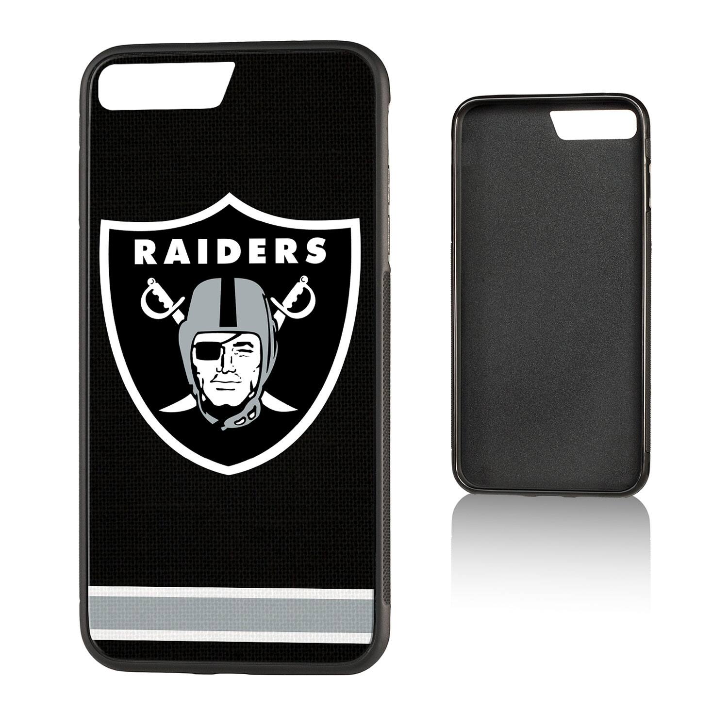 Alt View 3. Keyscaper - Las Vegas Raiders iPhone Stripe Design Bump Case - 15 Plus - Multicolor.