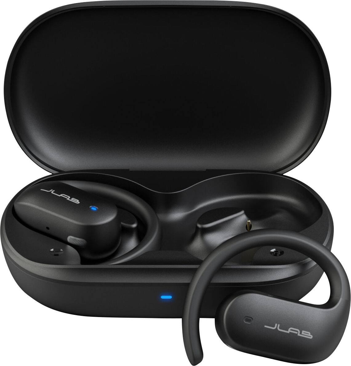 Left. JLab - Jbuds Open Sport Air Conduction Bluetooth Wireless Earbuds - Black.