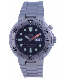 RATIO - FreeDiver Dial Stainless Steel Quartz 1050MD93-02V-BLK 1000M Men's Watch - Black