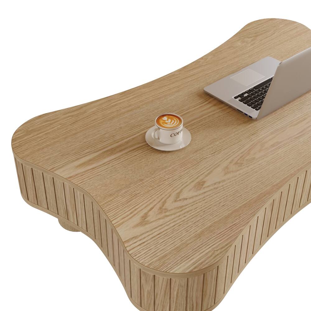 Alt View 8. Loheer - Loheer Lift Top Coffee Table with Hidden Storage, Natural Wood - Natural Wood.