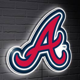 Evergreen Enterprises - Atlanta Braves LED Team Logo Shaped Lighted Wall Sign - Multicolor