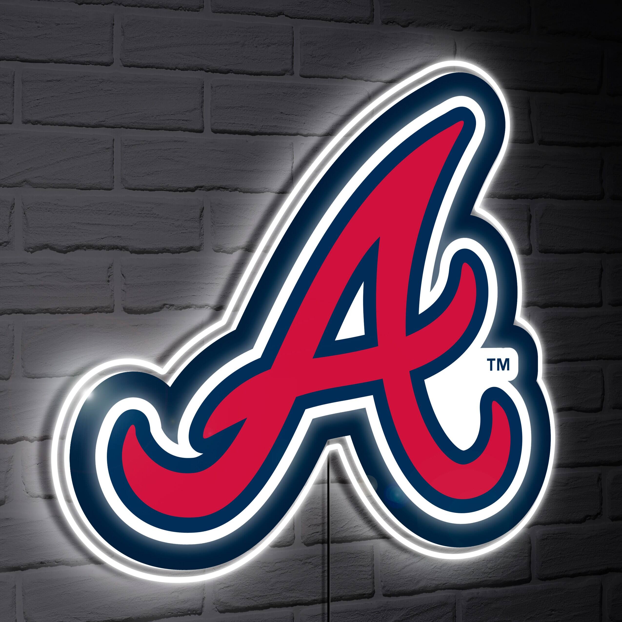 Atlanta Braves LED Team Logo Shaped Lighted Wall Sign