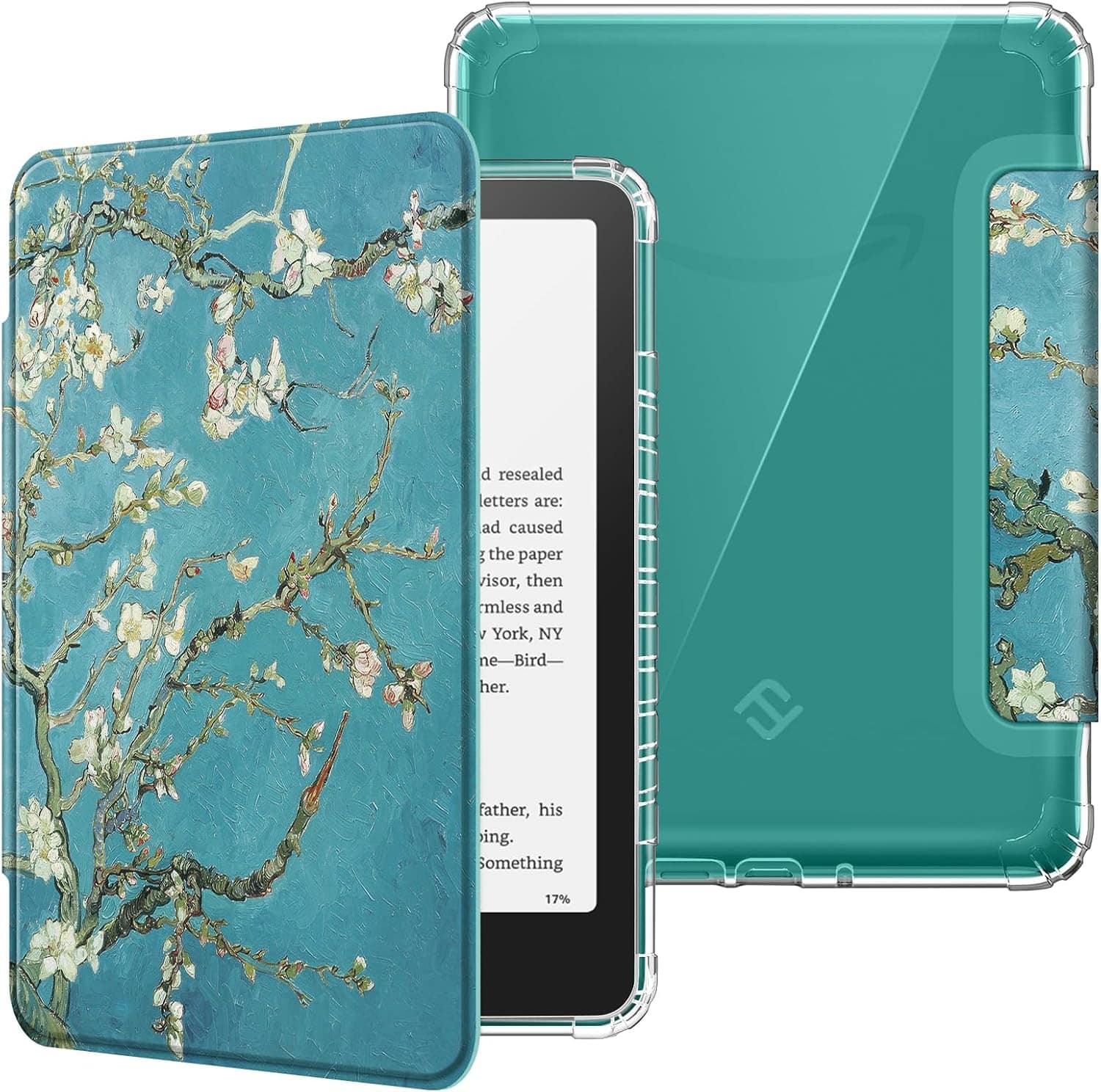 Fintie - Clear Case for 7" Kindle Paperwhite 12th Gen 2024 & Kindle Colorsoft Soft Lightweight TPU Cover Transparent Back Shell - Blossom