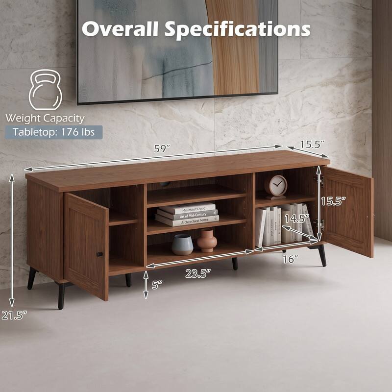 Overall Specifications

Weight Capacity Tabletop: 176 lbs

59"  
15.5"  
15.5"  
14.5"  
23.5"  
16"  
5"  
21.5"