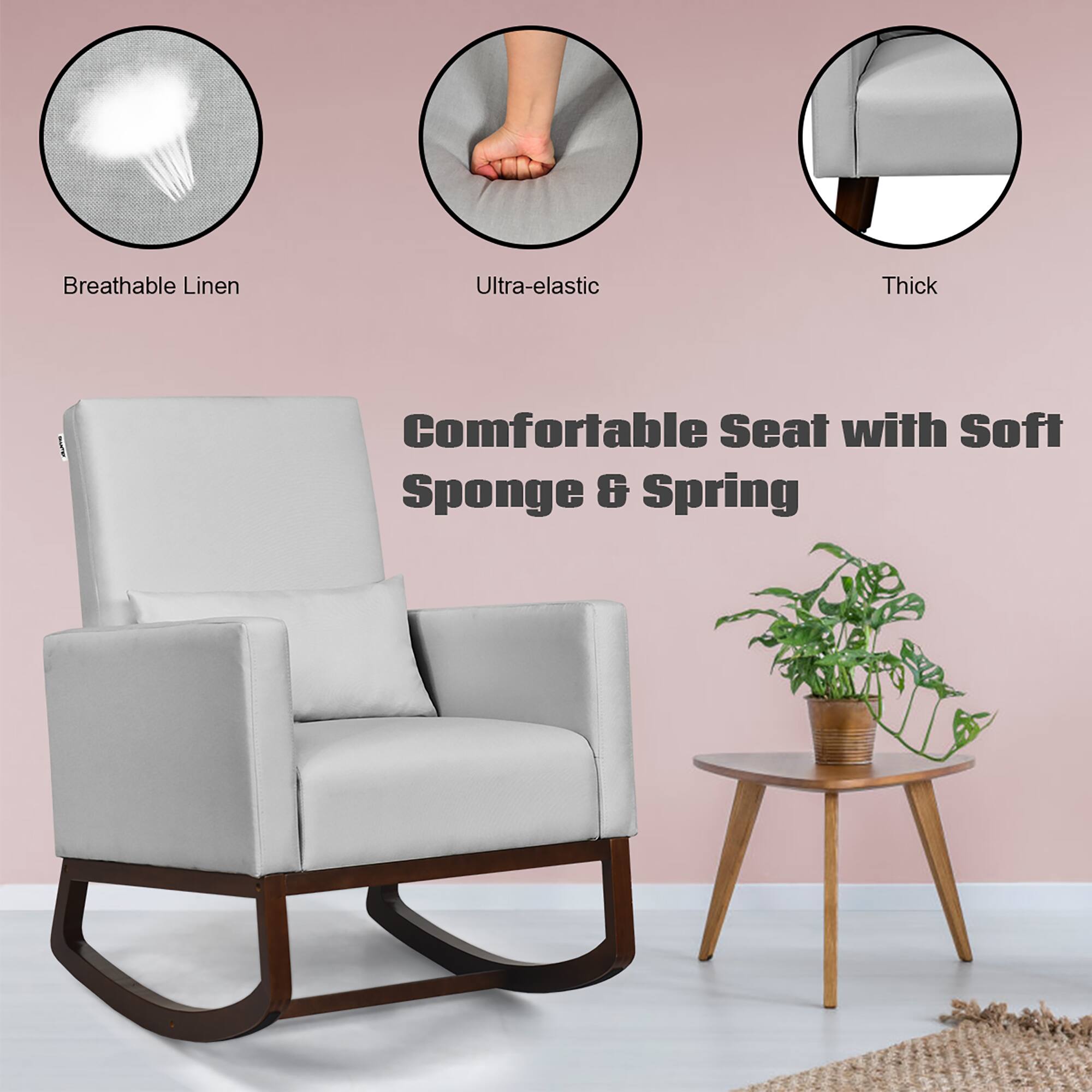 Breathable Linen  
Ultra-elastic  
Thick  

Comfortable Seat with Soft Sponge & Spring