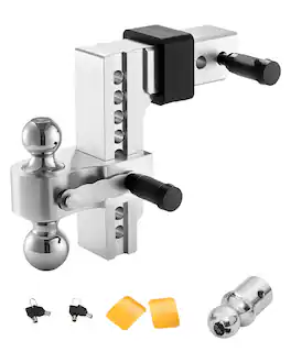 VEVOR - Adjustable Trailer Hitch, 8-Inch Drop Hitch, Tri-Ball Mount for 2.5-Inch Hitch Receiver, Trailer Ball Size 1-7/8" - Black