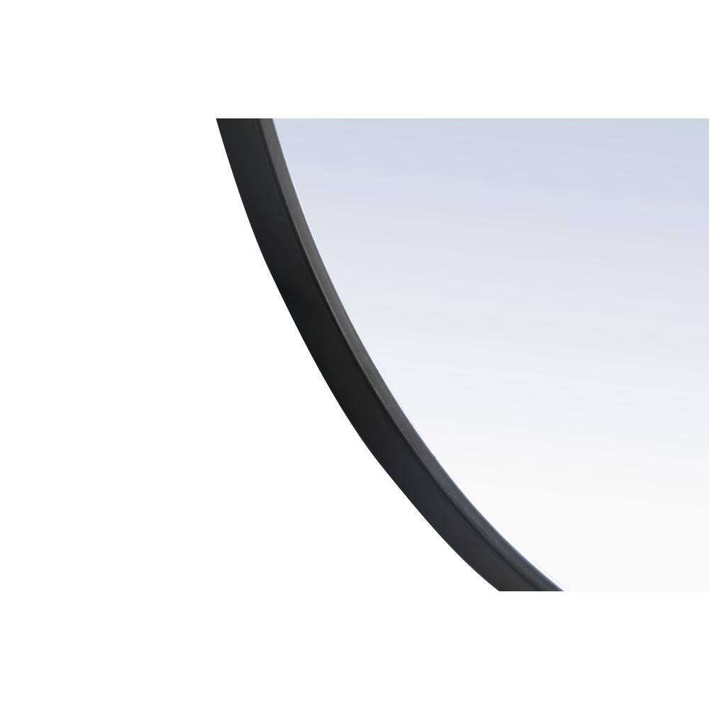 Alt View 3. Elegant Decor - Metal frame Round Mirror with decorative hook 48 inch Black finish - Black.