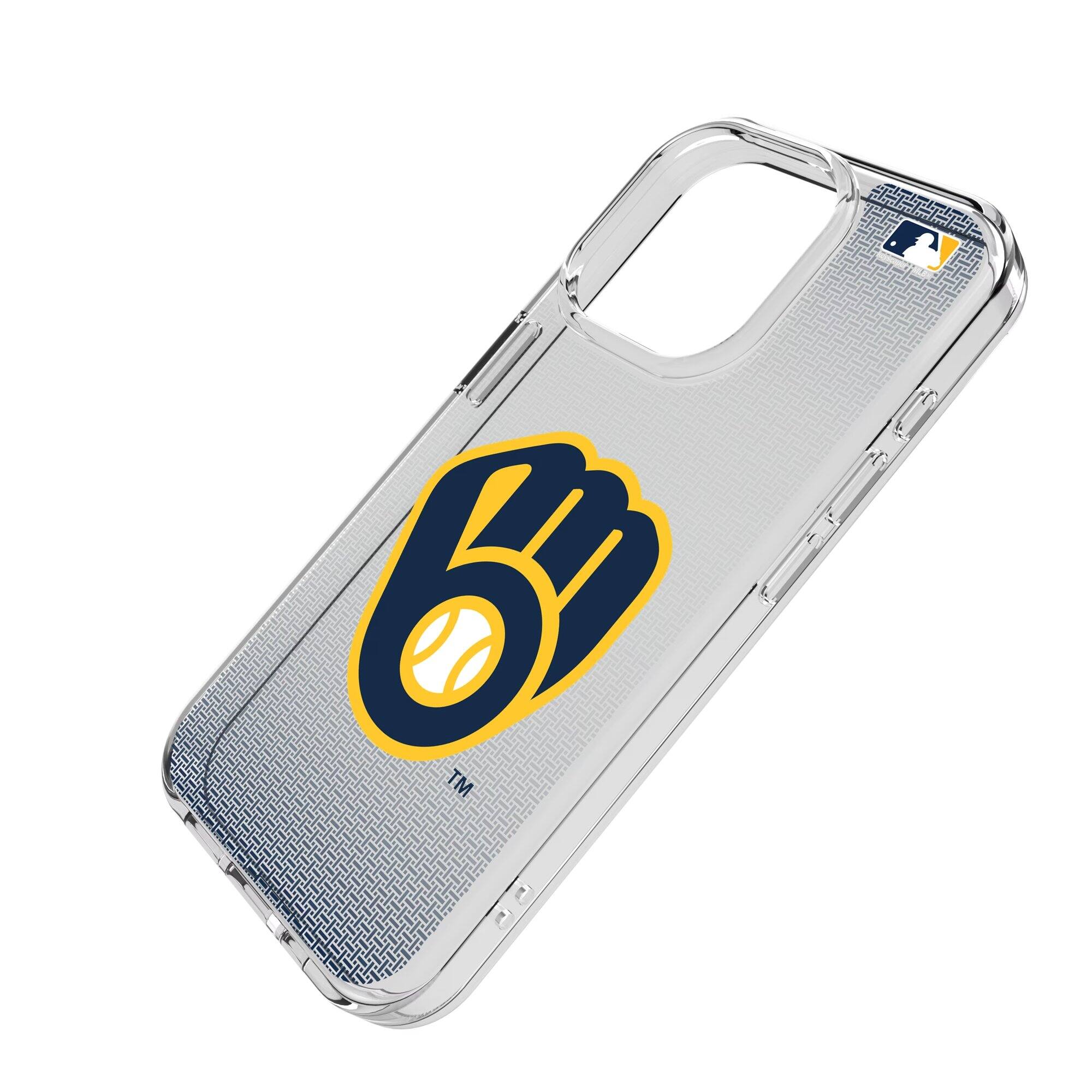 Alt View 1. Keyscaper - Linen Logo iPhone Clear Case - 14 Plus - Multicolor.