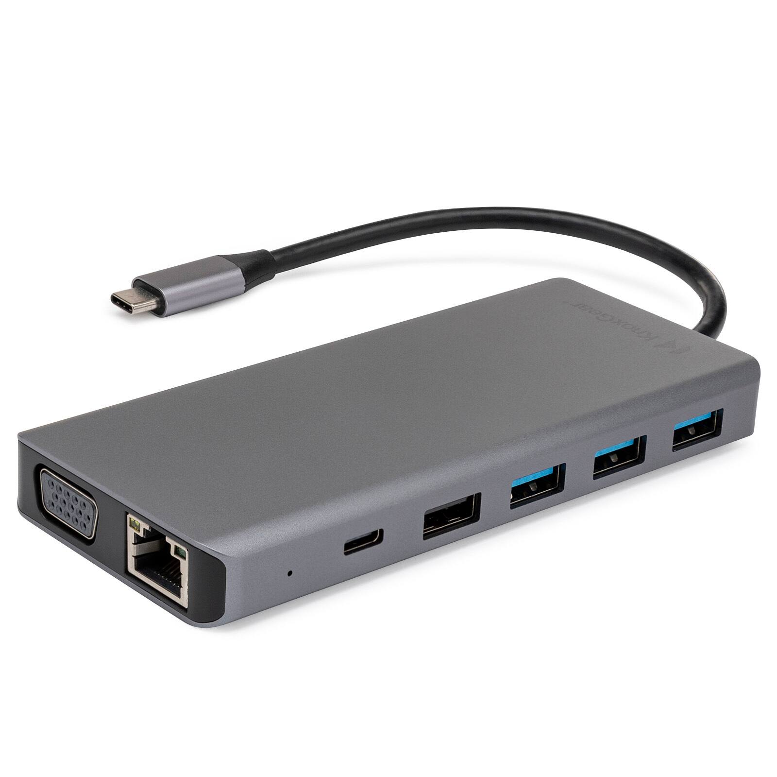 Left. Knox - Knox Gear Kernel 13-in-1 USB-C PD Multiple Display Charging Port Hub - Gray.
