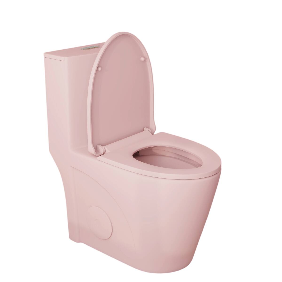Alt View 8. Loheer - Loheer Pink One Piece Toilet Dual Flush 17 Inch ADA Comfort Height Elongated Bowl - Pink Flower.
