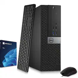 Dell - Refurbished Excellent - OptiPlex Desktop Computer PC | SFF | Intel Core i5-6th 3.20GHz | 16GB DDR4 RAM | 256GB SSD | KB & Mouse | Wi-Fi |Win11 - Black