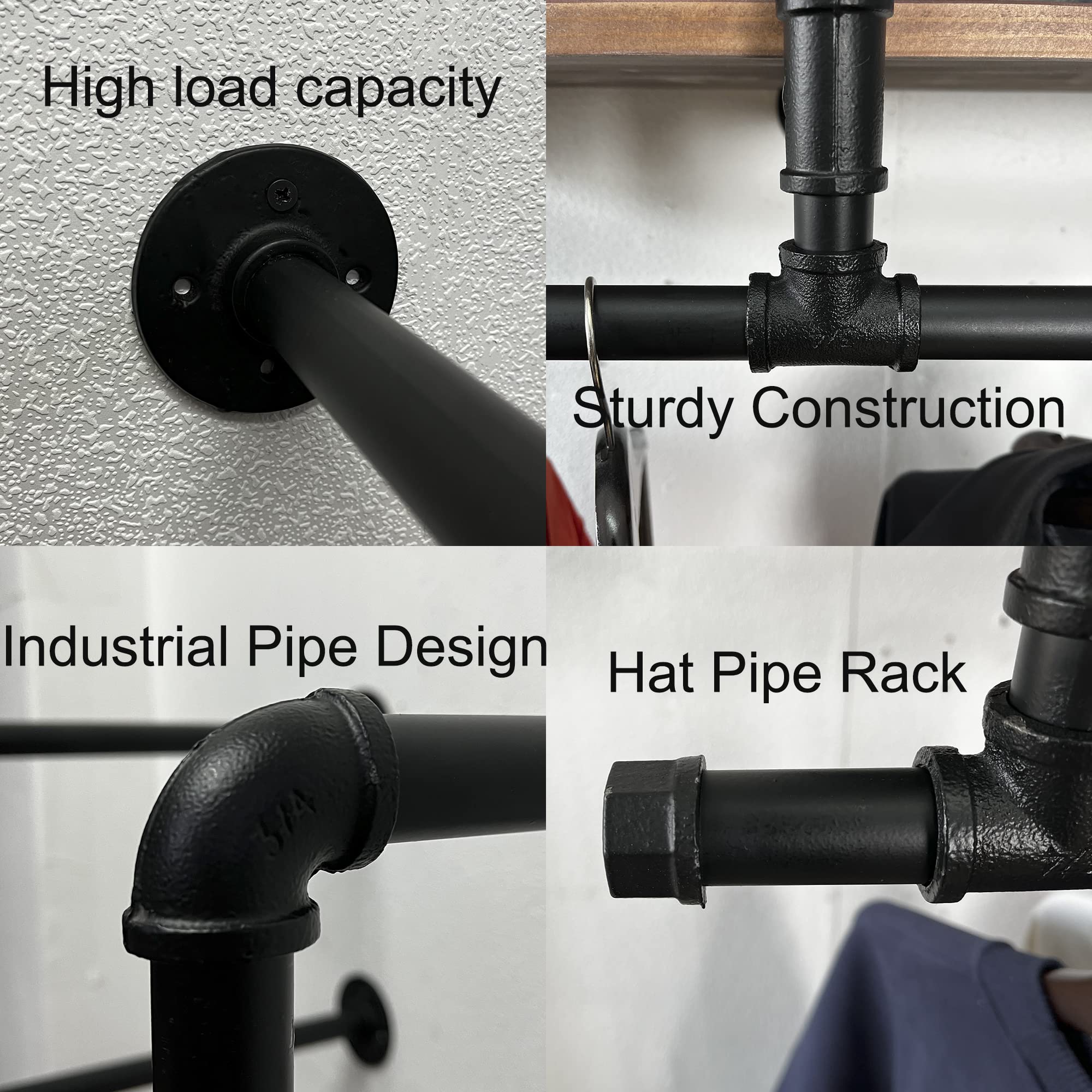 - High load capacity
- Sturdy Construction
- Industrial Pipe Design
- Hat Pipe Rack