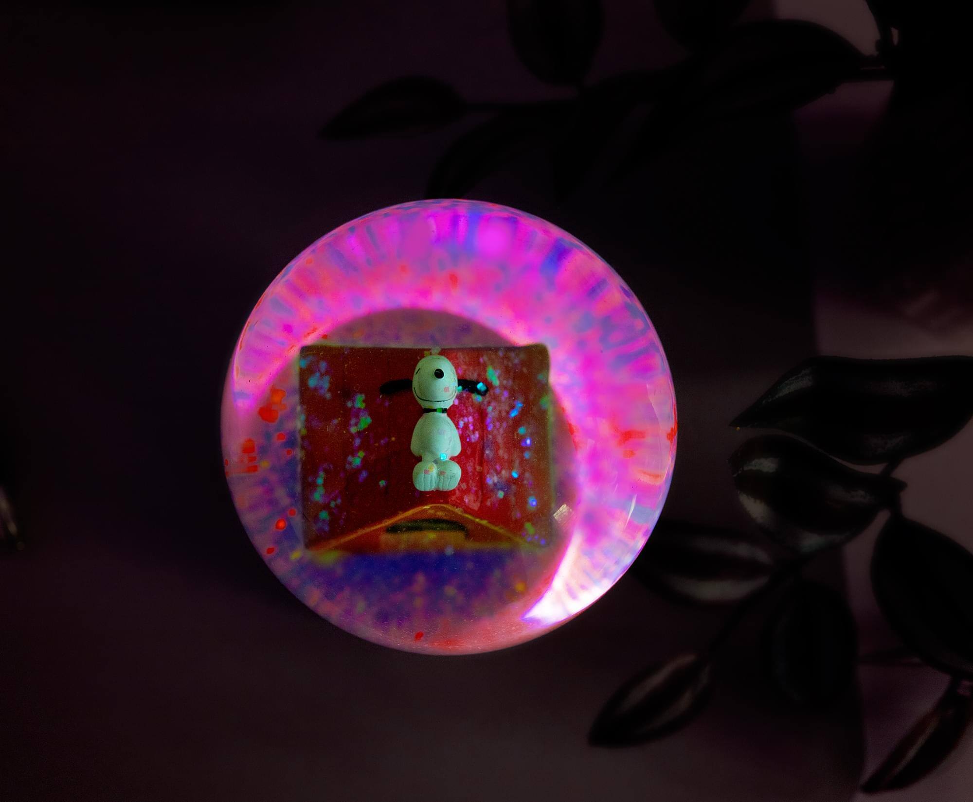 Alt View 5. Silver Buffalo - Peanuts Snoopy Group Walk Light-Up Snow Globe | 6 Inches Tall - Red.