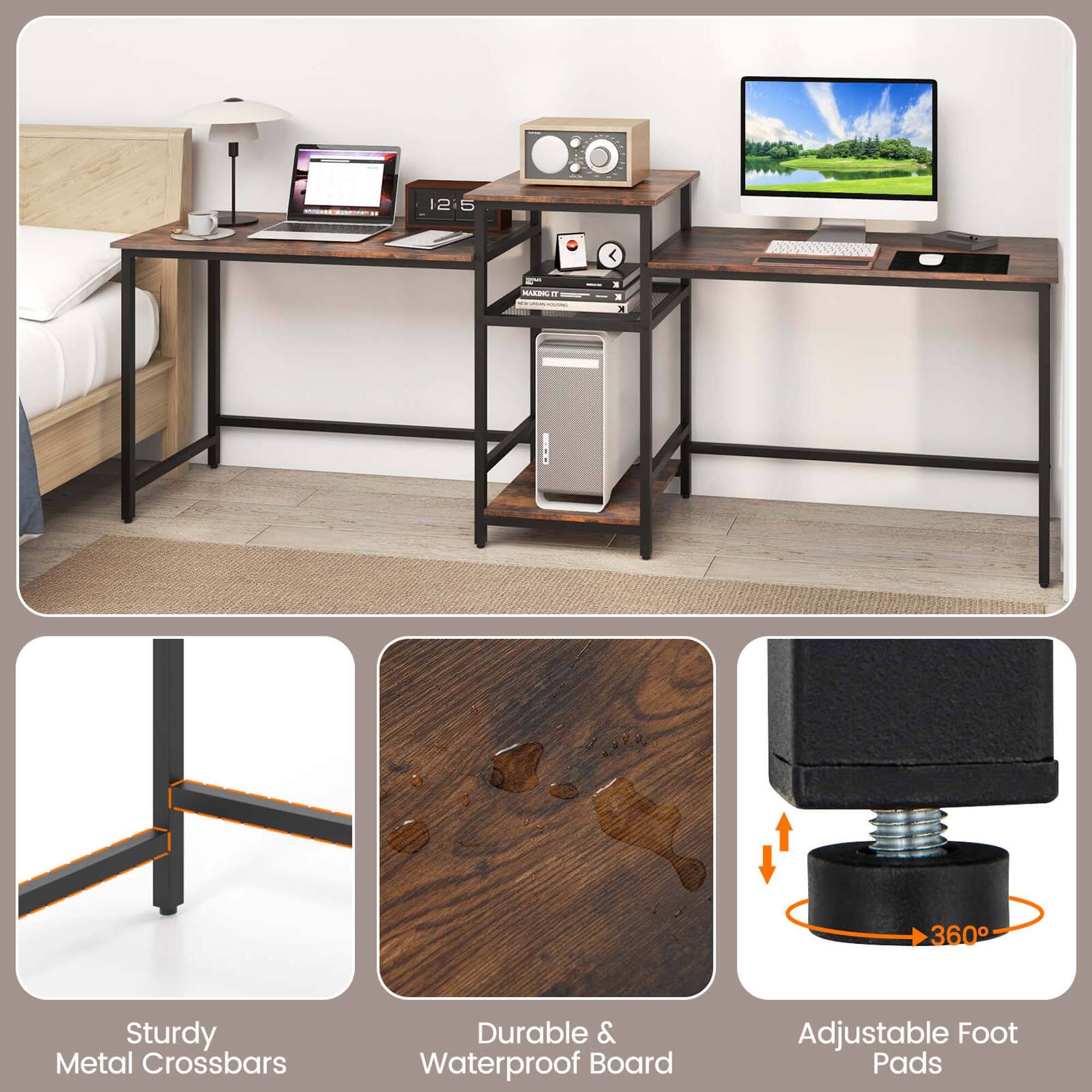 Sturdy Metal Crossbars, Durable & Waterproof Board, Adjustable Foot Pads, 12 5