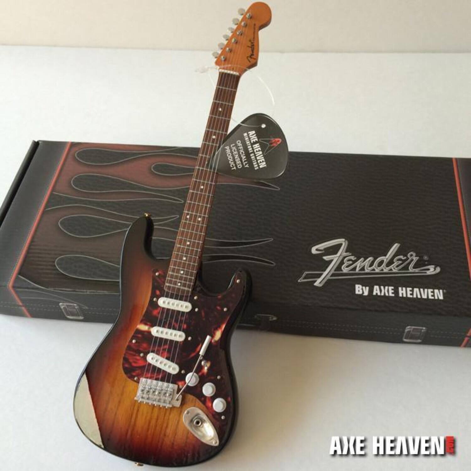 Axe Heaven - Fender Stratocaster Mini Sunburst Tortoise Pickguard Model Mini Guitar Replica - Collectibles - Multicolor