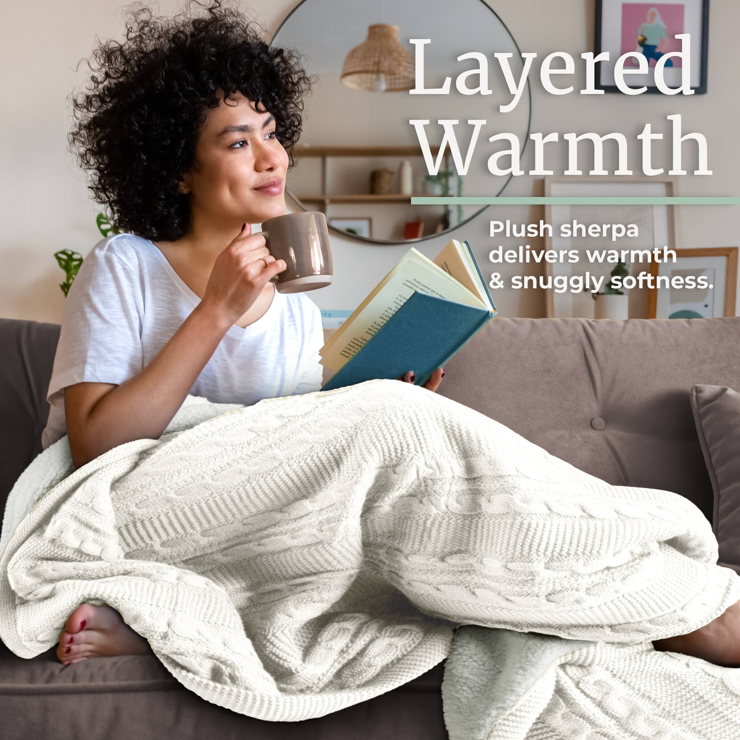 Layered Warmth  
Plush sherpa delivers warmth & snuggly softness.