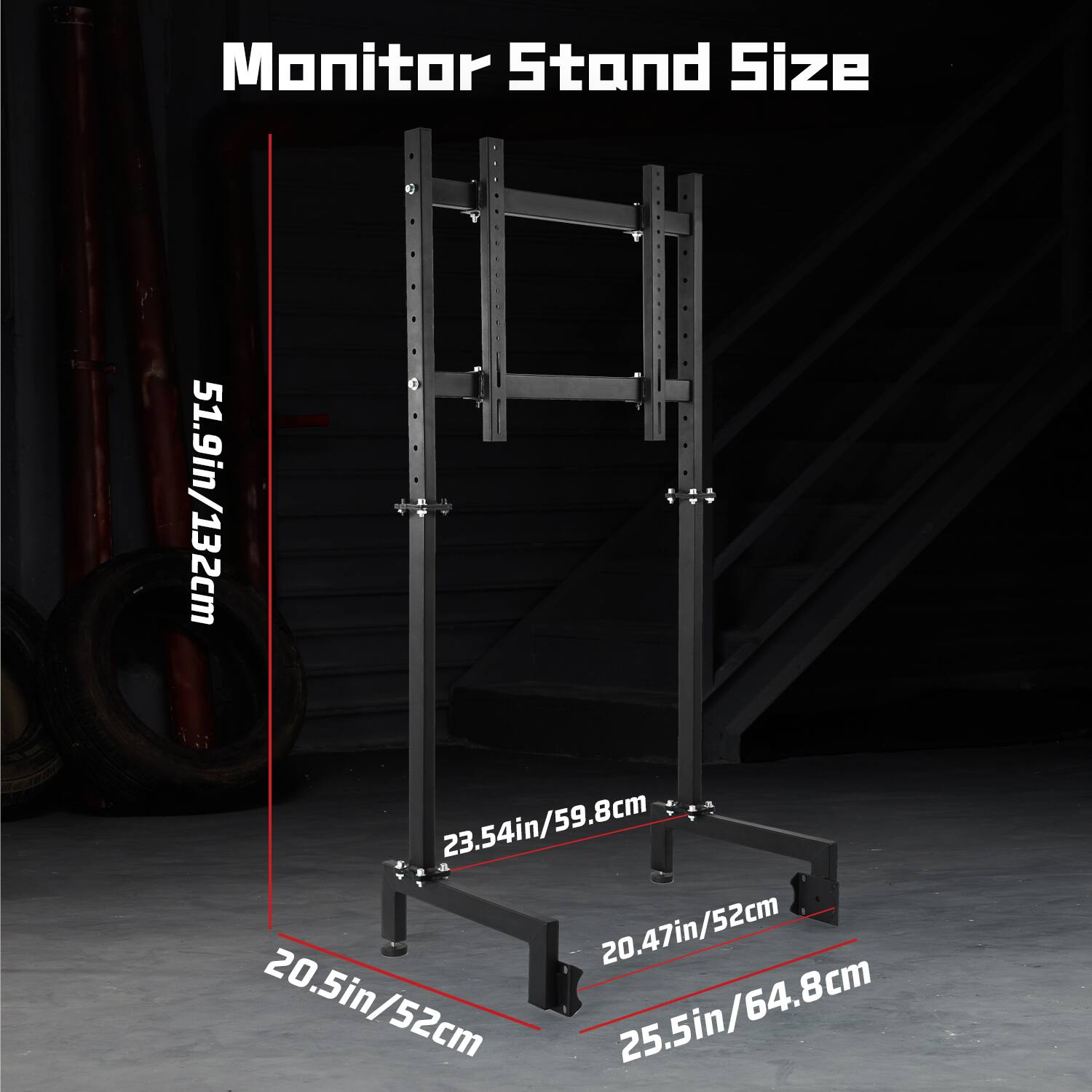Monitor Stand Size  
51.9in/132cm  
23.54in/59.8cm  
20.47in/52cm  
20.5in/52cm  
25.5in/64.8cm