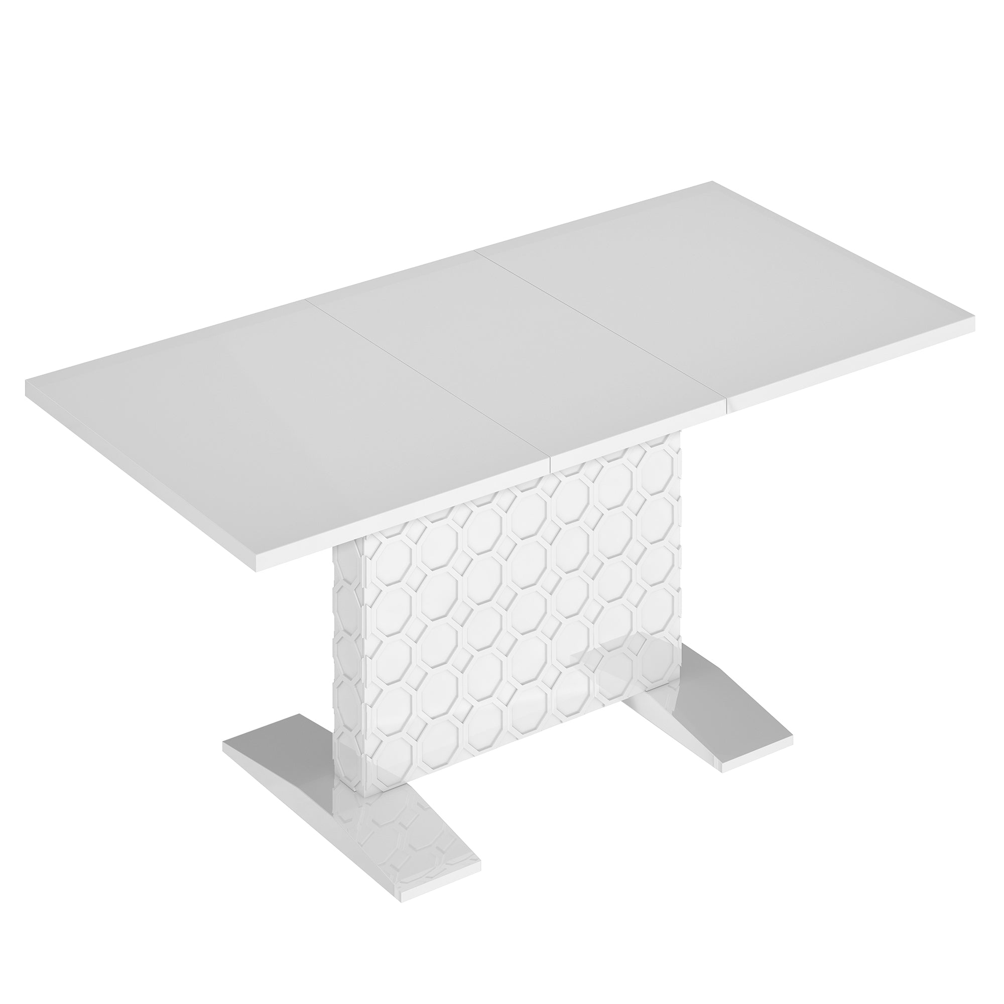 Alt View 8. Boyel Living - Glossy Wood Telescopic Dining Table - White.