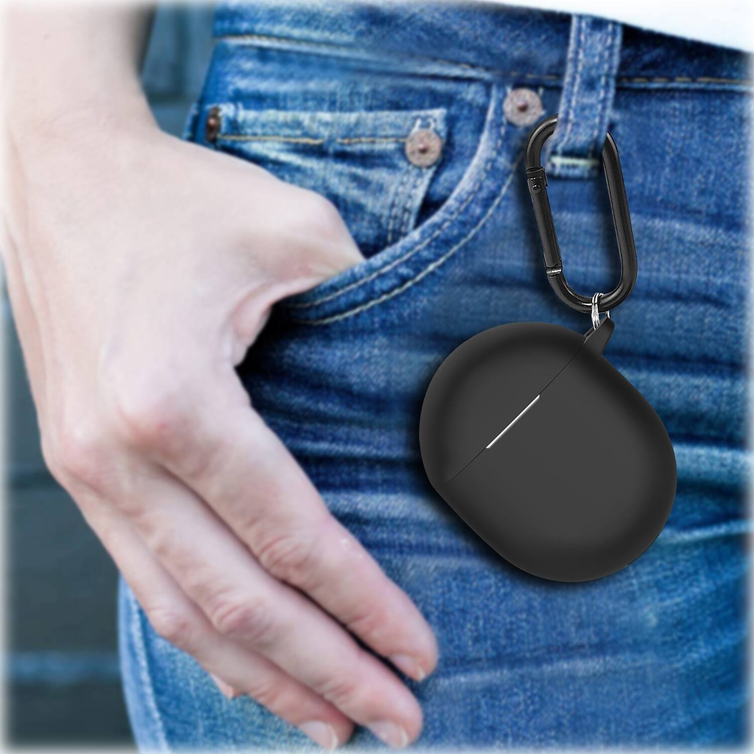 Alt View 15. SaharaCase - Anti-Slip Silicone Case for Google Pixel Buds Pro 2 Headphones - Black.