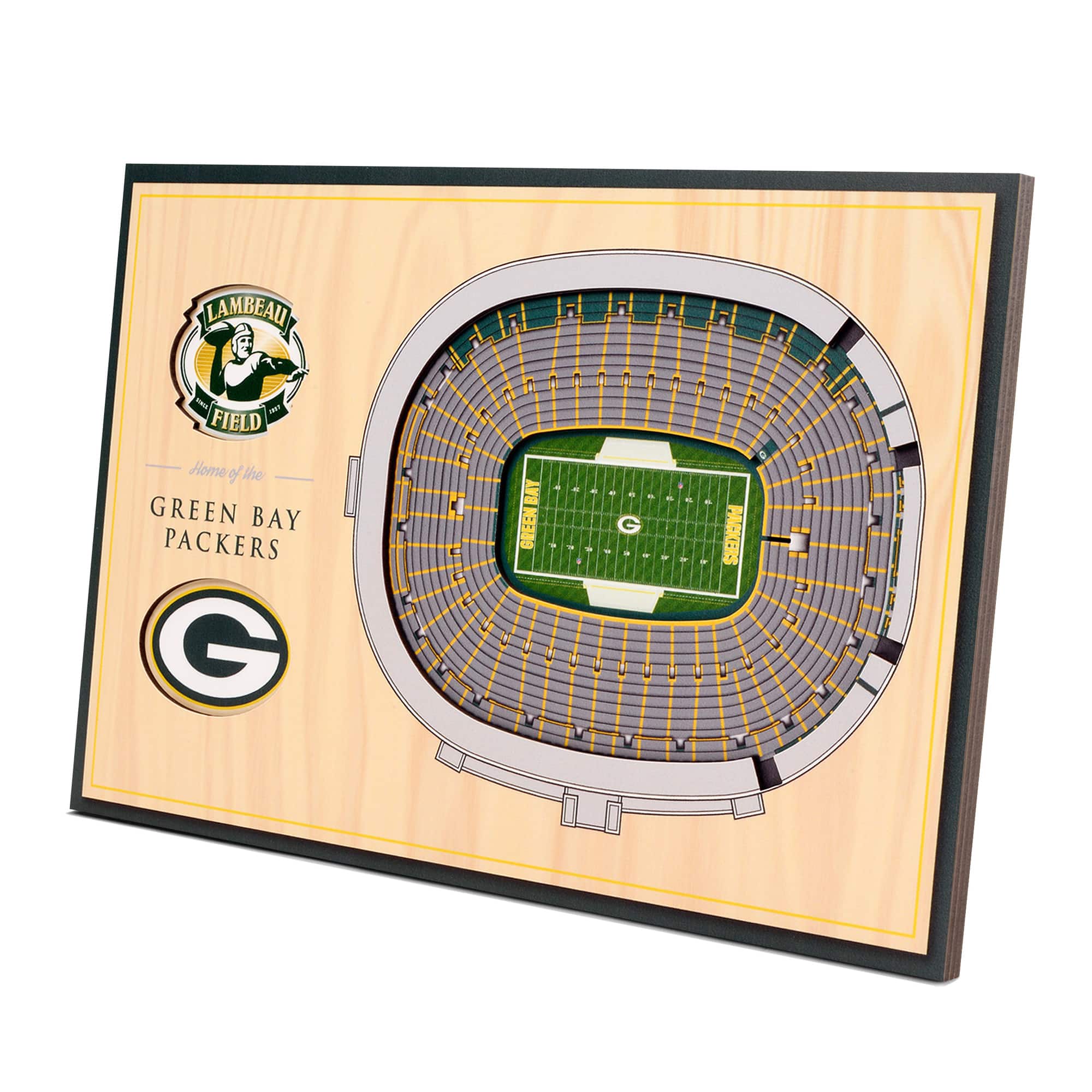 YouTheFan - Green Bay Packers 14'' x 10.5'' 3D StadiumViews Desktop Display - Brown price history on PriceWatchPro