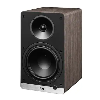 Front. ELAC - ELAC DCB61-WN Debut ConneX Powered Speaker - Walnut - Black/Gray.