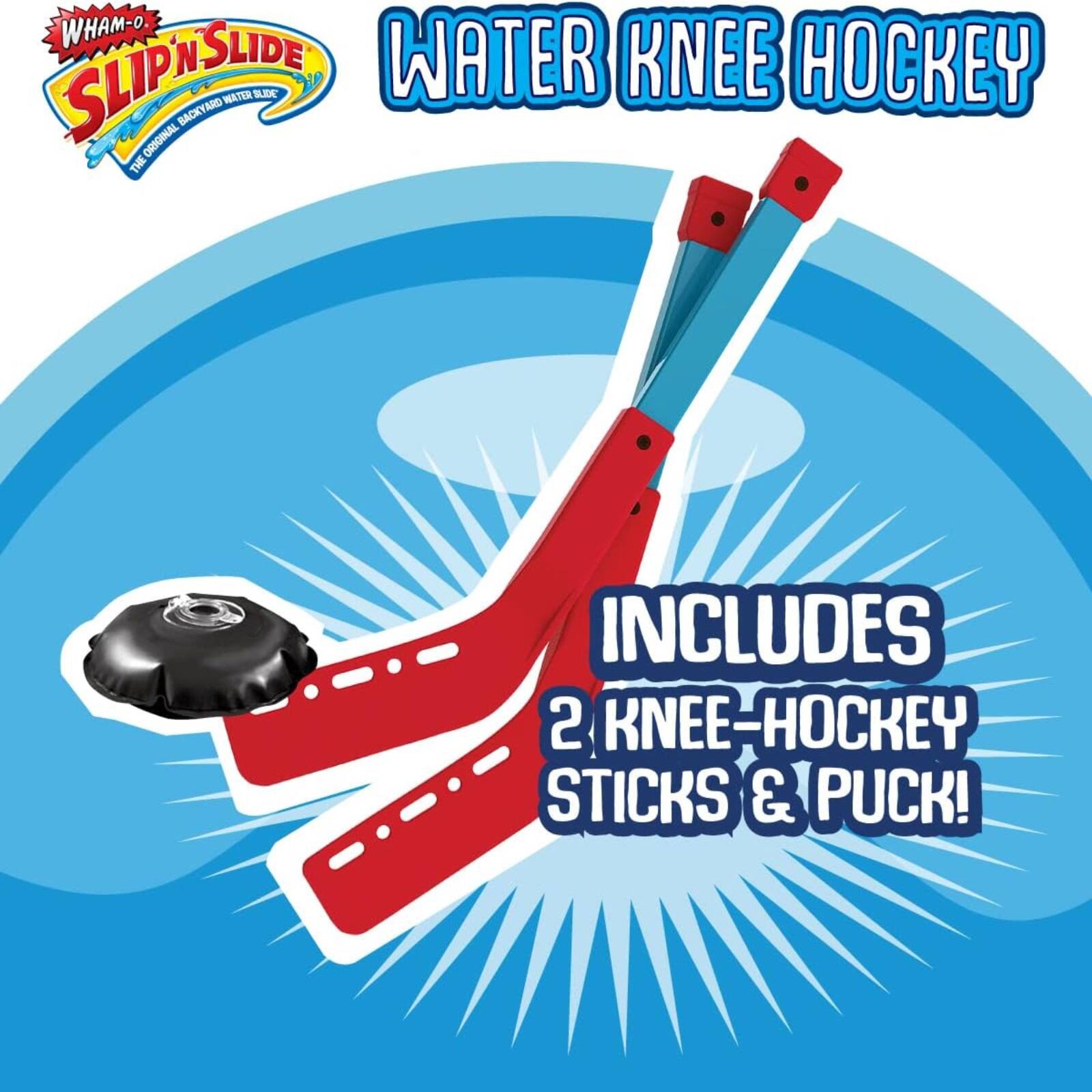 WHAM-O SLIDE SLIP 'N SLIDE WATER KNEE HOCKEY BACKYARD ORIGINAL THE INCLUDES 2 KNEE-HOCKEY STICKS & PUCK!