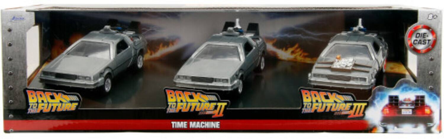 The corrected text is: "Die-Cast Back to the Future: The Back to the Future Time Machine, Back to the Future III."