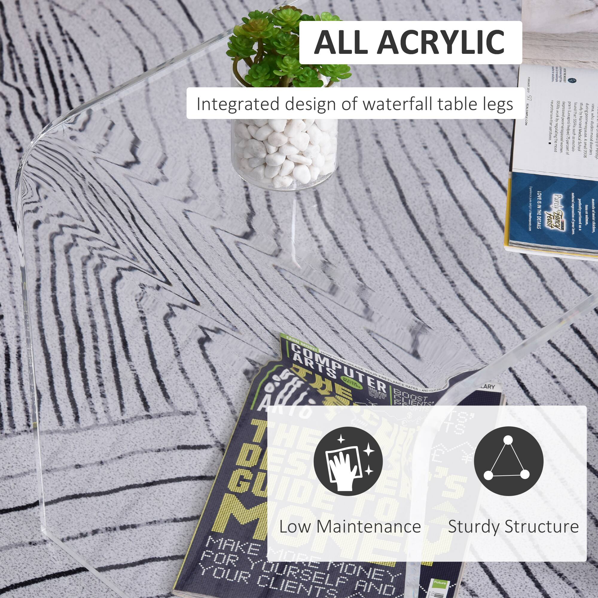 ALL ACRYLIC | Integrated design of waterfall table legs | Low Maintenance | Sturdy Structure