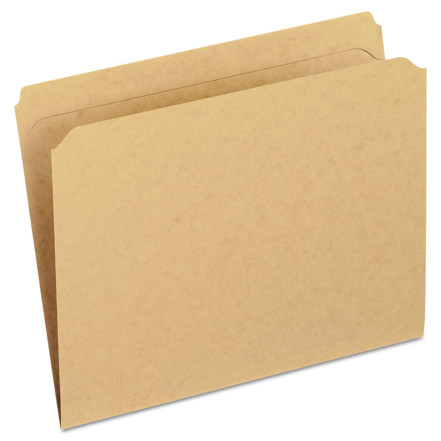 Front. Tops Business Forms - Dark Kraft File Folders with Double-Ply Top, Straight Tabs, Letter Size, 0.75" Expansion, Brown, 100/Box.