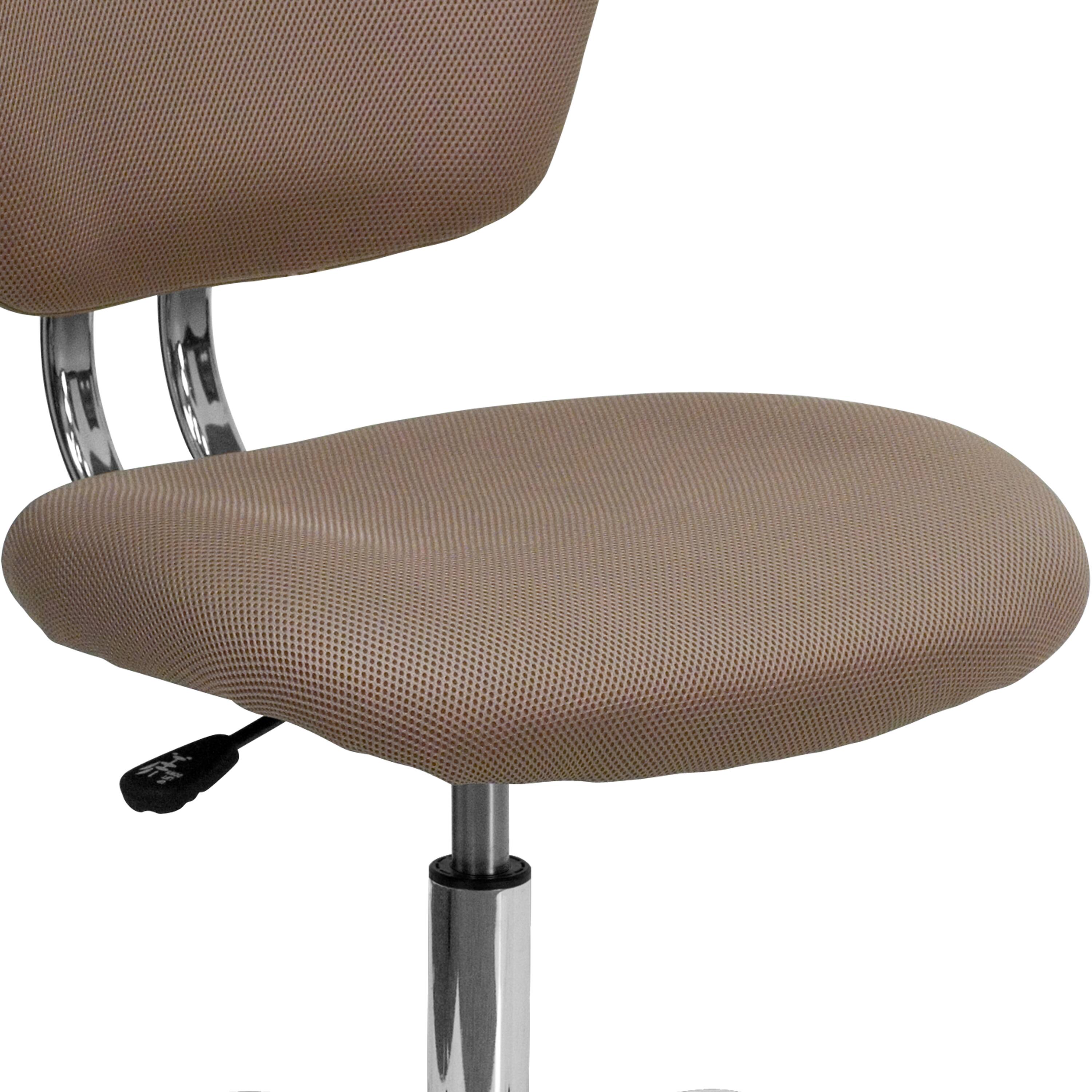Alt View 9. Emma + Oliver - Mid-Back Mesh Padded Swivel Task Office Chair with Chrome Base - Coffee Brown.