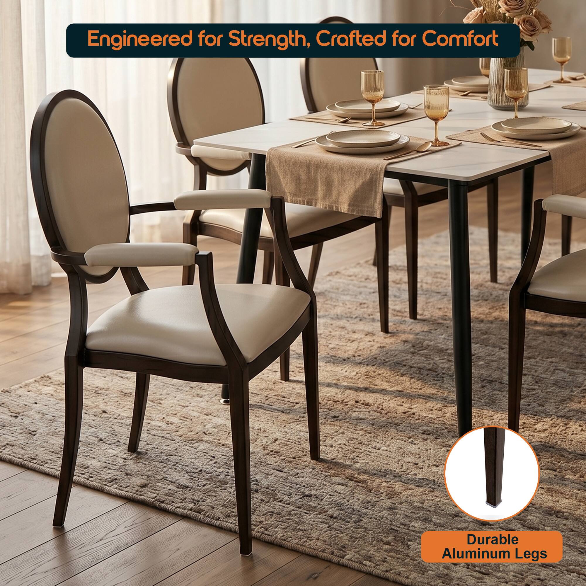 Engineered for Strength, Crafted for Comfort  
Durable Aluminum Legs