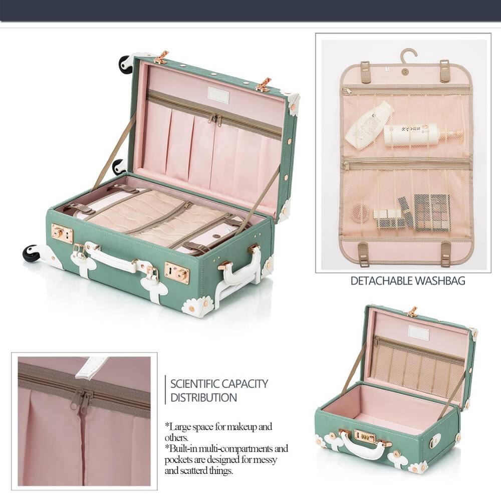4. DETACHABLE WASHBAG

SCIENTIFIC CAPACITY DISTRIBUTION

*Large space for makeup and others.
*Built-in multi-compartments and pockets are designed for messy and scattered things.