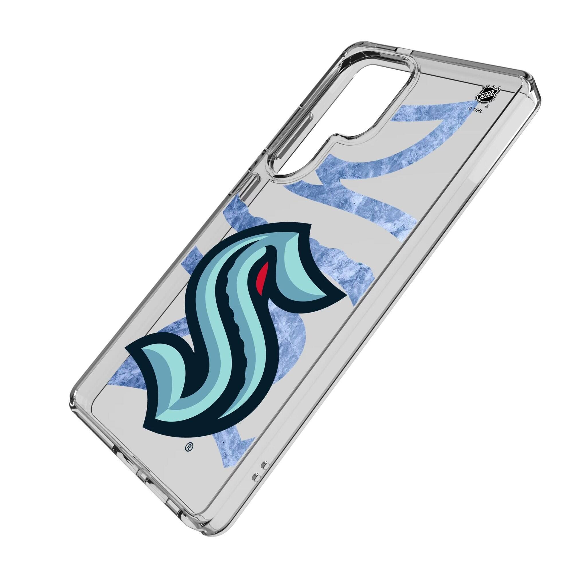 Alt View 1. Keyscaper - Seattle Kraken Ice Tilt Galaxy Clear Case - S24 Plus - Multicolor.