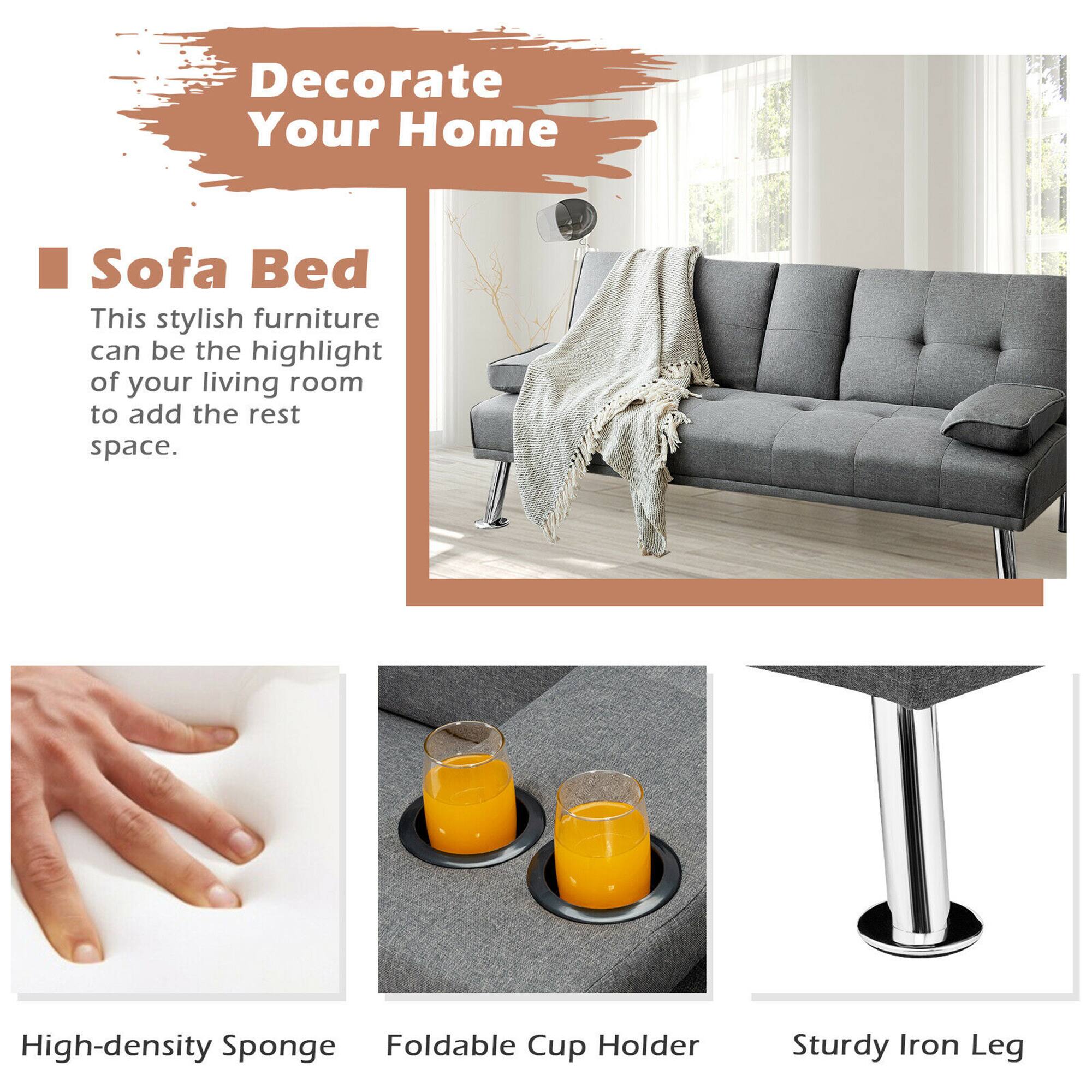 Decorate Your Home

Sofa Bed

This stylish furniture can be the highlight of your living room to add the rest space.

- High-density Sponge
- Foldable Cup Holder
- Sturdy Iron Leg